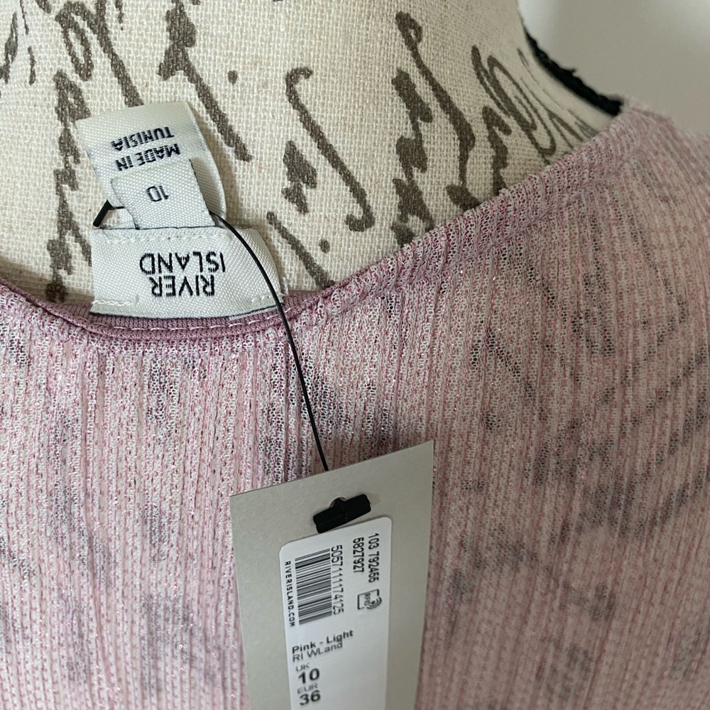 NWT ASOS Blush Ruffle Dressy Top - Picture 5 of 6
